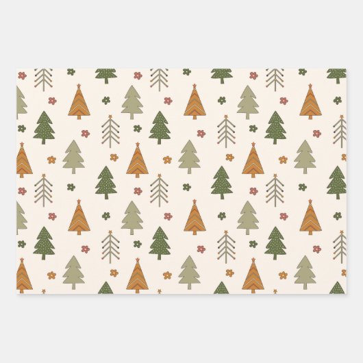 70s Nostalgie Retro Groovy Kerstmis Inpakpapier Vel (Voorkant 3)