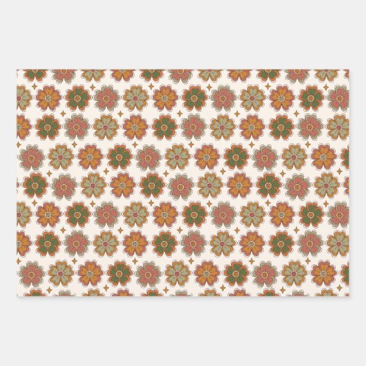 70s Nostalgie Retro Groovy Kerstmis Inpakpapier Vel (Voorkant)