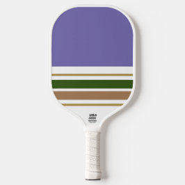 70s Paarse Kleurenblok Groen Bruin Racing Stripes Pickleball Paddle