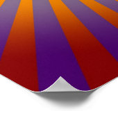 70s Paarse Oranje Star Burst Wall Art Poster (Hoek)