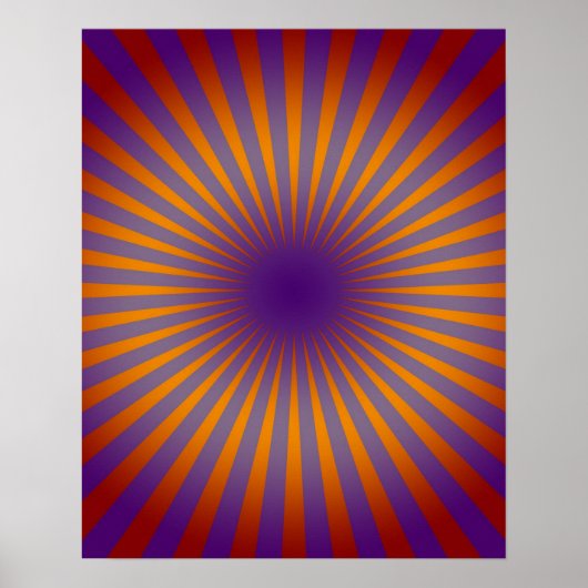 70s Paarse Oranje Star Burst Wall Art Poster (Voorkant)