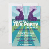 70s Partij Uitnodiging 1970s Disco Birthday (Voorkant)