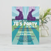 70s Partij Uitnodiging 1970s Disco Birthday (Staand voorkant)
