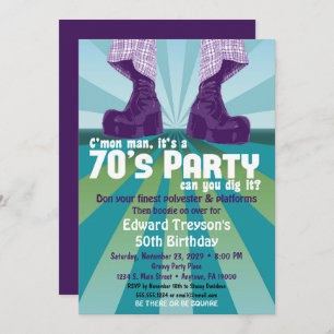 70s Partij Uitnodiging 1970s Disco Birthday