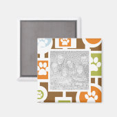 70's Paw Print Patroon Fotomagneten Magneet (Voorkant / Achterkant)