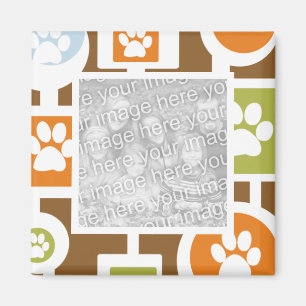 70's Paw Print Patroon Fotomagneten Magneet