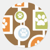 70s Paw Print Pattern Stickers (Voorkant)