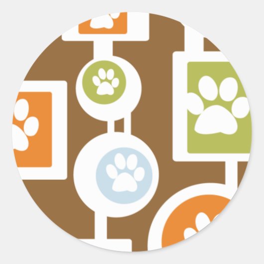 70s Paw Print Pattern Stickers (Voorkant)