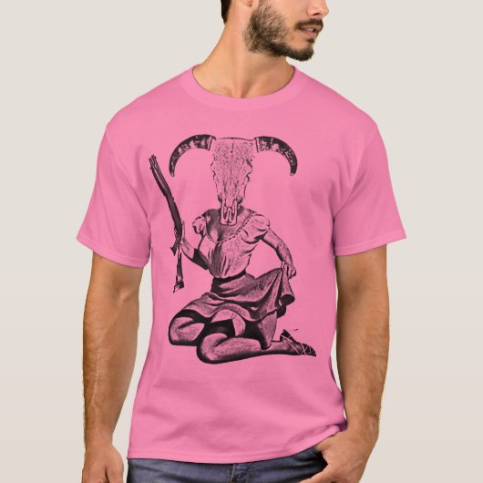 70's pin-up skull t-shirt (Voorkant)