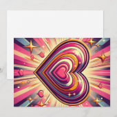 70s pop art hart/Valentijns- Beker Feestdagenkaart (Voorkant / Achterkant)