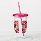 70s pop kunst hart/Valentijns Mok Acryl Drinkbeker (Links)