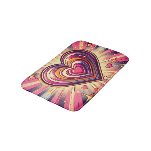 70s pop kunst hart/Valentijns Mok Badmat (Gekanteld)