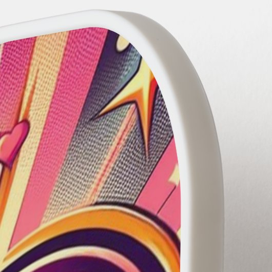 70s pop kunst hart/Valentijns Mok Pickleball Paddle (Links Detail)