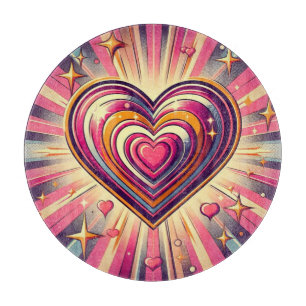70s pop kunst hart/Valentijns Mok Snijplank