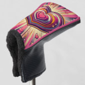 70s pop kunst hart/Valentijnse Golfheadcover (3/4 voorkant)