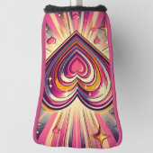 70s pop kunst hart/Valentijnse Golfheadcover (Draai 90)