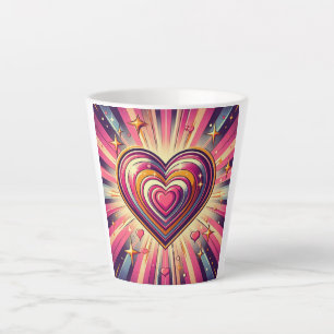 70s pop kunst hart/Valentijnse Latte Mok
