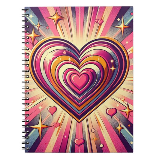 70s pop kunst hart/Valentijnse Notitieboek (Voorkant)