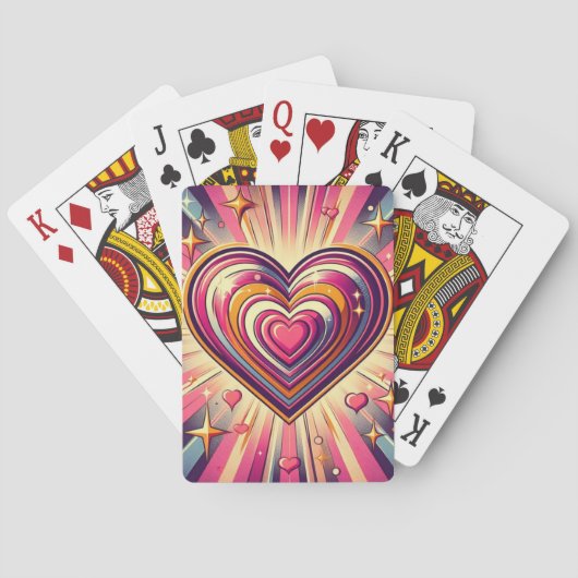 70s pop kunst hart/Valentijnse Pokerkaarten (Achterkant)