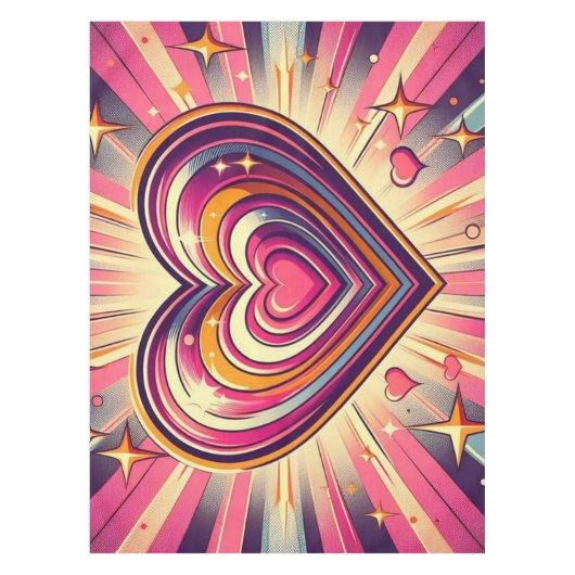 70s pop kunst hart/Valentijnse Tafelkleed (Voorkant)