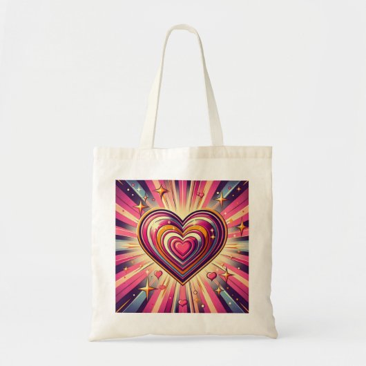 70s pop kunst hart/Valentijnse Tote Bag (Voorkant)