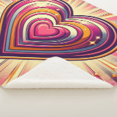 70s popart hart/Valentijnsdag Sherpa Deken (3/4)
