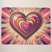70s popart hart/Valentijnsdag Sherpa Deken (Voorkant (horizontaal))