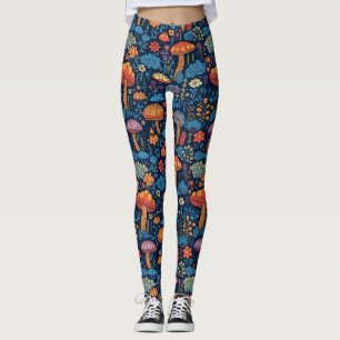 70's Psychadelic Groovy Mushrooms Leggings