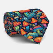 70's Psychadelic Groovy Mushrooms Necktie Stropdas (Opgerold)