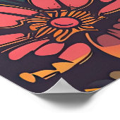 70s Psychedelic Flowers AI Art | Kleurrijke retrot Poster (Hoek)