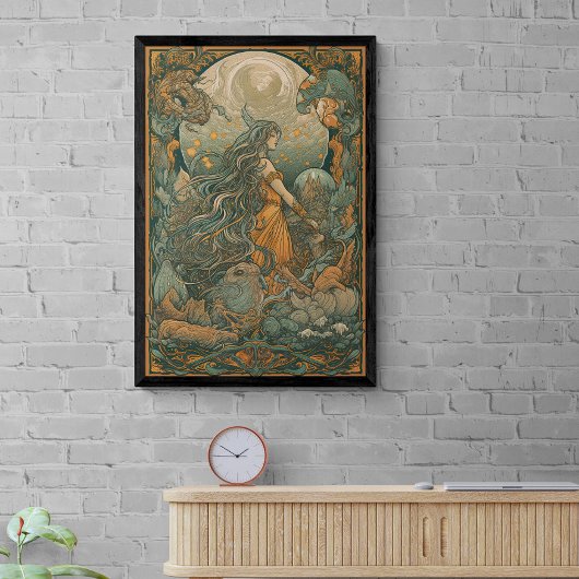 70s Psychedelic Hippie Chick AI Art | Retro Poster