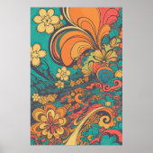 70s Psychedelic Retro Flower AI Art | VINTAGE Poster (Voorkant)