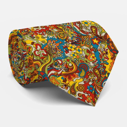 70s psychedelisch stromingsstropdas stropdas (Opgerold)