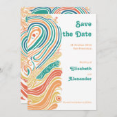 70's psychedelische golven, red de datum kaart (Voorkant / Achterkant)