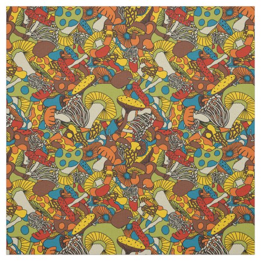 70s psychedelische paddenstoelstof stof (Swatch)