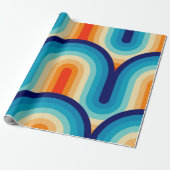 70s Rainbow Curves Cadeaupapier (Uitgerold)