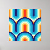 70s Rainbow Curves Canvas Afdruk (Voorkant)