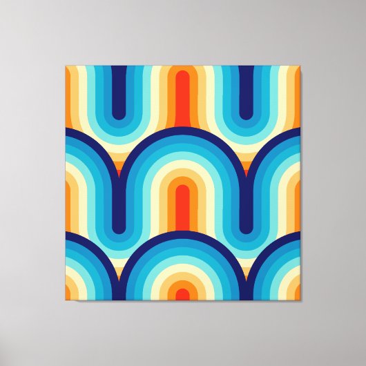 70s Rainbow Curves Canvas Afdruk (Voorkant)