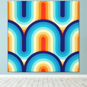 70s Rainbow Curves Canvas Afdruk (Insitu (Houten vloer))