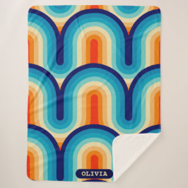 70s Rainbow Curves Sherpa Deken