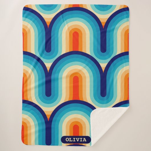 70s Rainbow Curves Sherpa Deken (Voorkant)