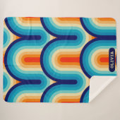 70s Rainbow Curves Sherpa Deken (Voorkant (horizontaal))