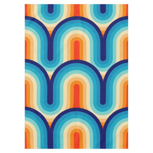 70s Rainbow Curves Tafelkleed (Voorkant)
