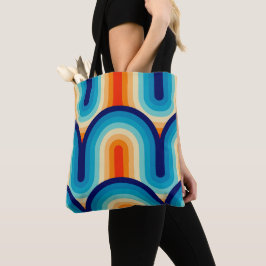 70s Rainbow Curves Tote Bag