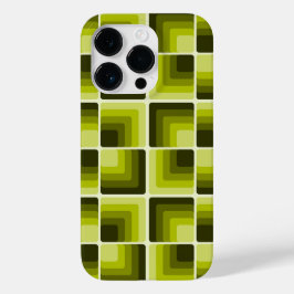 70s Rainbow Squares Monochrome Green Case-Mate iPhone 14 Pro Hoesje