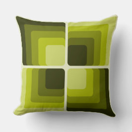 70s Rainbow Squares Monochrome Green Kussen