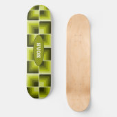 70s Rainbow Squares Monochrome Green Persoonlijk Skateboard (Voorkant)