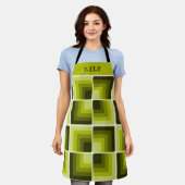 70s Rainbow Squares Monochrome Green Schort (Gedragen)