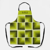 70s Rainbow Squares Monochrome Green Schort (Voorkant)