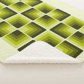 70s Rainbow Squares Monochrome Green Sherpa Deken (3/4)